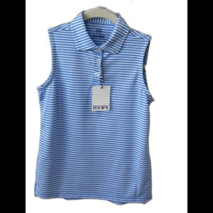 Renwick (RNWK) Polo Shirt Young Girls Size Large Color Blue/White Sleeveless NWT